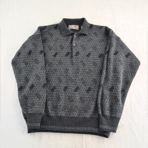 Florence Tricot Vintage Pullover Men's Med Wool Blend GrandpaCore Preppy Argyle